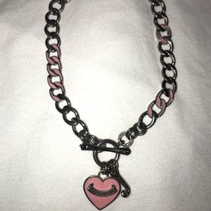 Silver and Pink Juicy Couture Choker